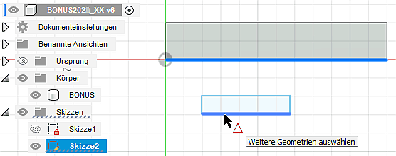 Datei:Software CAD - Fusion-Tutorial - BONUS - Skizzierte Elemente - Mittelpunkt-Abhaengigkeit Rechteckprofil auf Kante.gif