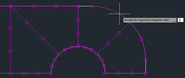 Datei:Software FEM - Tutorial - 2D-Bauteil - strukturiert - AutoCAD - Hilfsraster 2erTeilung Bogenstueck.gif
