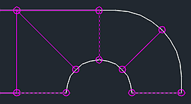 Datei:Software FEM - Tutorial - 2D-Bauteil - strukturiert - AutoCAD - Hilfsraster Polaranordnung ersetzen durch Linien.gif