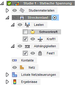Datei:Software FEM - Tutorial - 3D-Baugruppe - Belastungsanalyse Lastfaelle Streckenlast benannt.gif