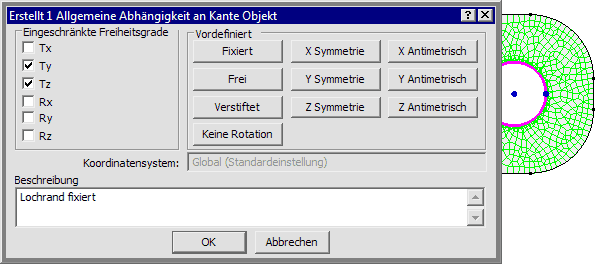 Datei:Software FEM - Tutorial - Belastung - Multiphysics - manuell - allgemeine Abhaengigkeit an Kreiskante.gif