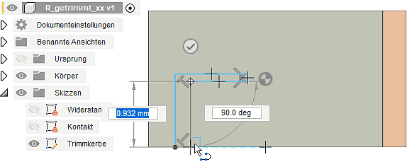 Datei:Software FEM - Tutorial - Elektrisches Flussfeld - Fusion - Dimensionierung - Trimmprofil unbemaszt.gif