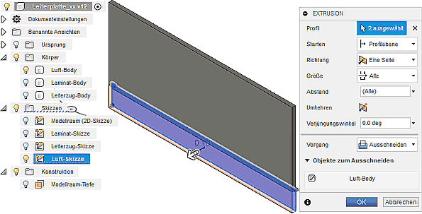 Datei:Software FEM - Tutorial - Elektrostatik - Fusion - CAD-Modell - Bereiche - Luftskizze Ausschneiden.gif