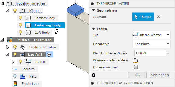 Datei:Software FEM - Tutorial - Elektrostatik - Fusion - Simulation - Thermische Last Leiterzug-Ladung.gif