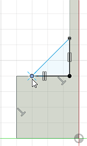 Datei:Software FEM - Tutorial - Formoptimierung - Methode der Zugdreiecke - Fusion - Konstruktionsskizze - Basisdreieck.gif