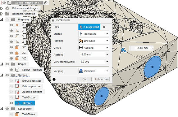 Datei:Software FEM - Tutorial - Topologie-Optimierung Fusion-Formoptimierung-Ergebnisnetz65 Loecher fuellen.gif