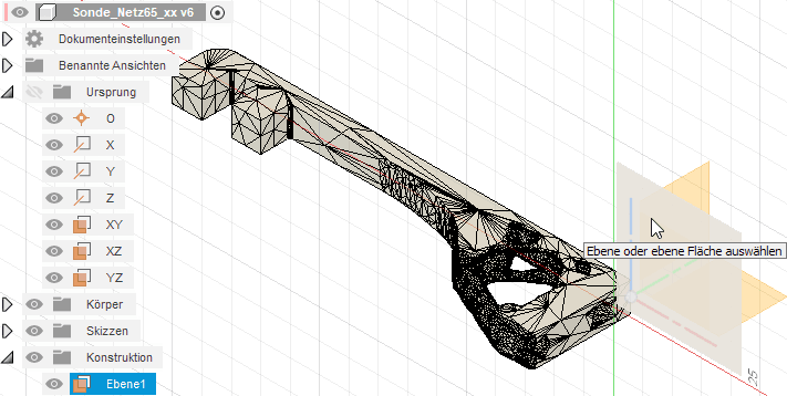 Datei:Software FEM - Tutorial - Topologie-Optimierung Fusion-Formoptimierung-Ergebnisnetz65 Skizze auf Versatzebene.gif