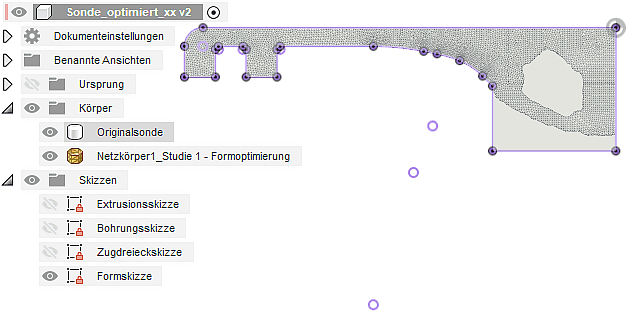 Datei:Software FEM - Tutorial - Topologie-Optimierung Fusion-Formoptimierung Konstruktion Formskizze projizierte Kontur.gif