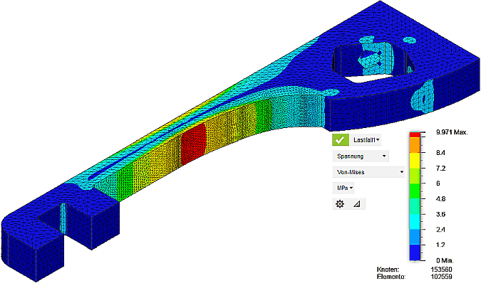 Datei:Software FEM - Tutorial - Topologie-Optimierung Fusion-Formoptimierung Mises-Spannung optimierte Form.gif